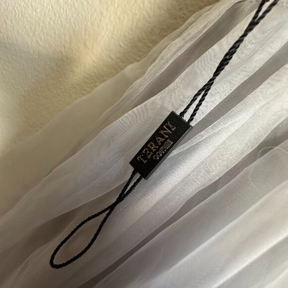 Terani Couture  Embellished Deep V-neck Ballgown size 4 - Picture 9 of 12